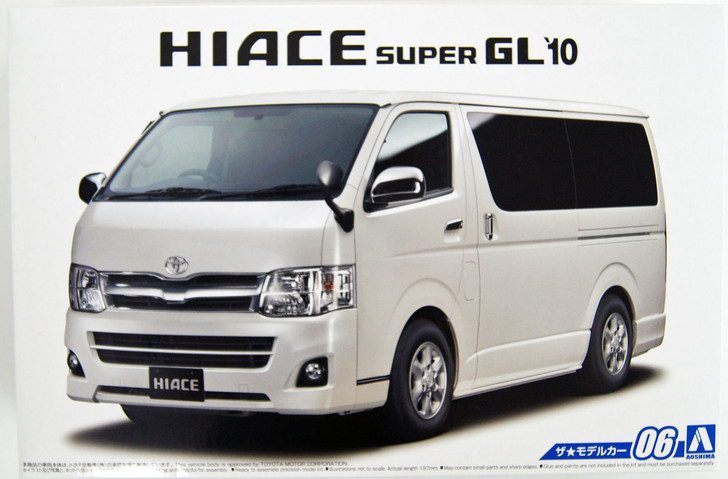 Aoshima 51573 The Model Car 06 TOYOTA TRH200V Hiace Super GL '10 1/24 Scale Kit (4905083051573)