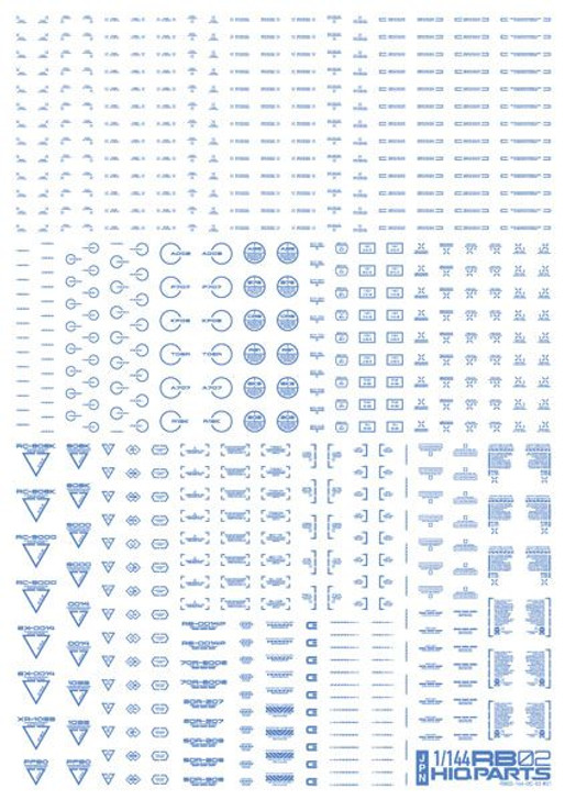 HiQparts 1/144 RB02 Caution Decals One Color Blue