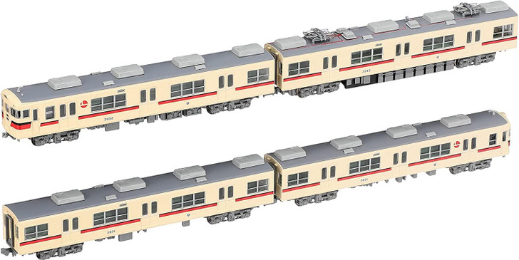 Microace A8881 Sanyo Electric Railway Series 3050 Steel Car New Painting Old Symbol 4 Cars Set (N Scale)