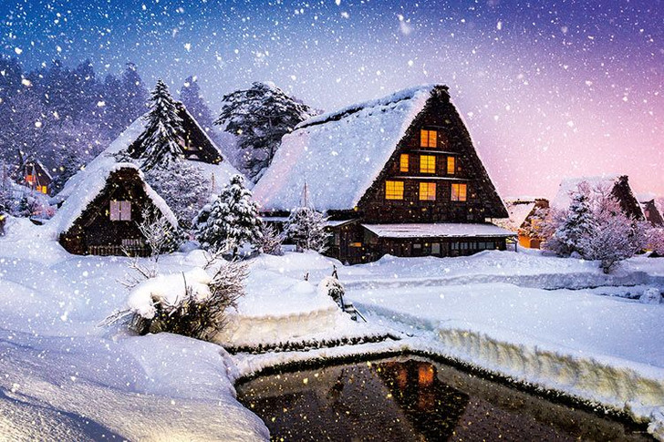 Yanoman 10-1407 Jigsaw Puzzle Snowy Shirakawago in Winter (1000 Pieces)