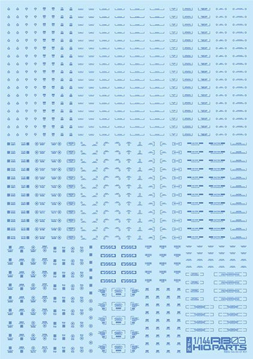 HiQparts 1/144 RB03 Dashboard Decals One Color Blue
