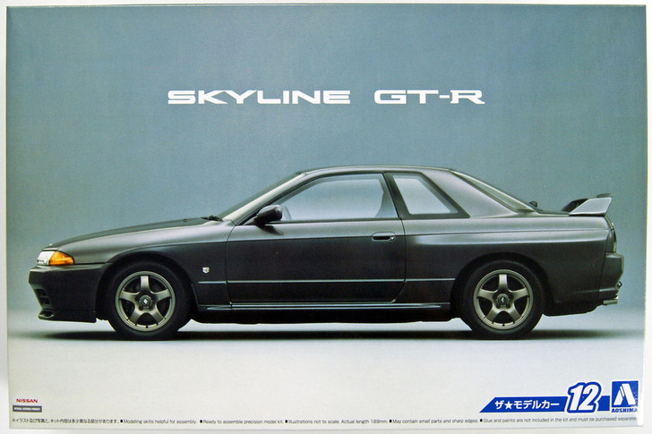 Aoshima 51634 The Model Car 12 NISSAN BNR32 Skyline GT-R 89 1/24 Scale Kit (4905083051634)