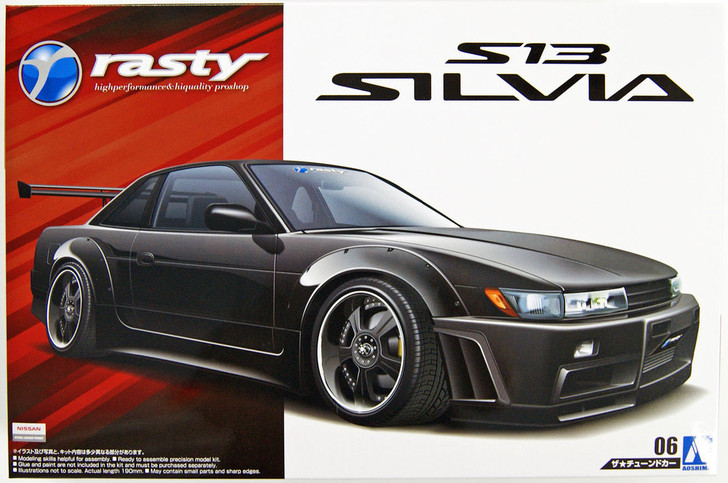Aoshima 50989 RASTY PS13 Silvia (NISSAN) 1/24 Scale Kit (4905083050989)