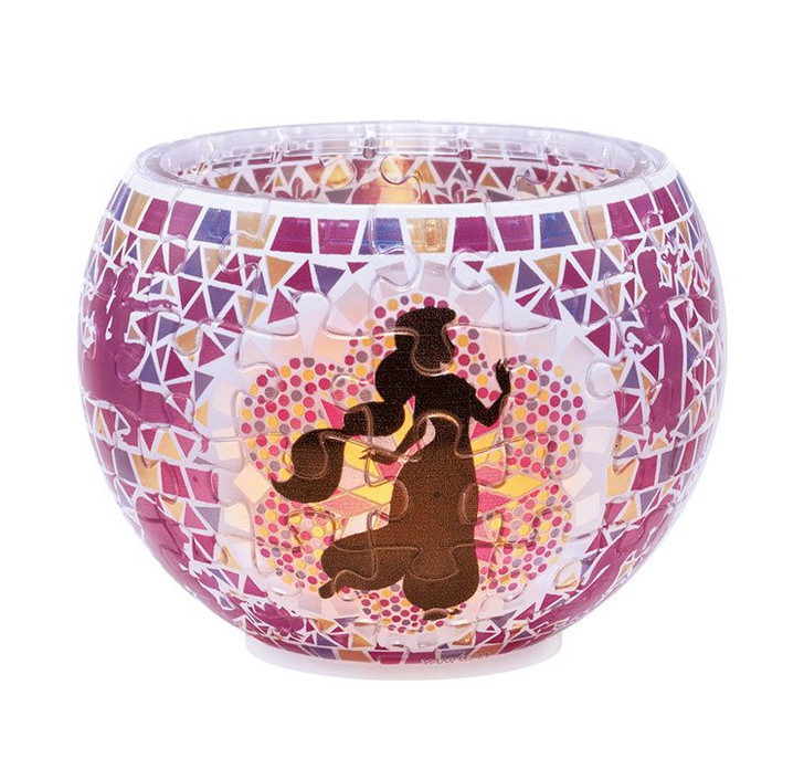 Yanoman 2201-55 3D LED Lamp Shade Puzzle Disney Glass Mosaic Aladdin Jasmine (80 Pieces)