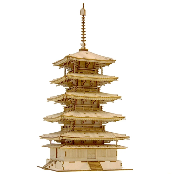 A-zone Wooden Art ki-gu-mi Five-Storied Pagoda