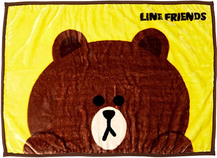 Marushin Line Friends Blanket Happy Brown