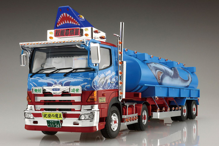 Aoshima Decoration Truck 1/32 Sandaime Samehada Bojou (Large Tank Truck Trailer) Plastic Model