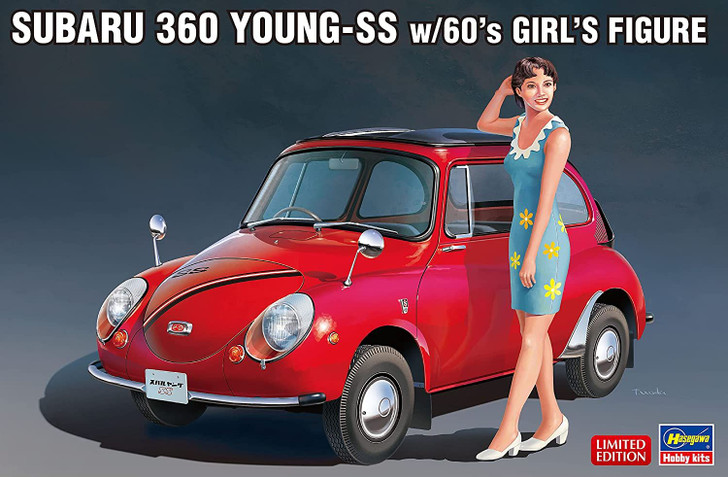 Hasegawa 1/24 Subaru 360 Young-SS (w/ 60's Girl Figure) Plastic Model