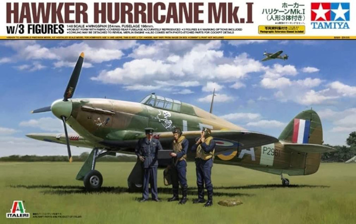 Tamiya 1/48 Hawker Hurricane Mk.I w/3 Figures Plastic Model