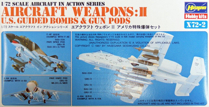 Hasegawa 1/72 Aircraft Weapons II U.S. Guided Bombs & Gun Pods Plastic Model