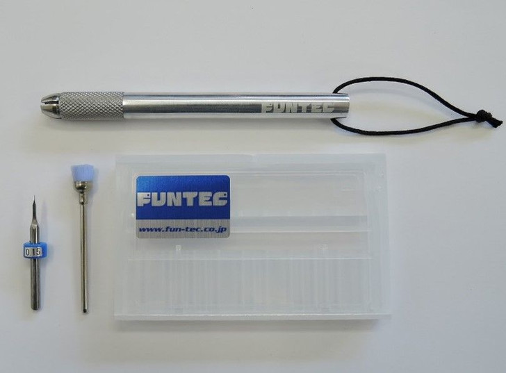 FUNTEC Line Engraving Tool (Sujibori-Carbide) 0.15mm Slim Holder Case Set