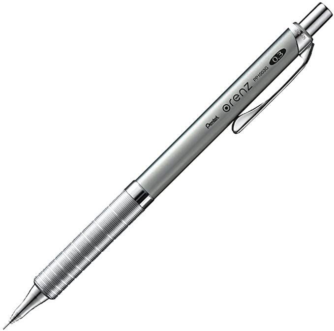 Pentel Orenz Metal Grip Mechanical Pencil 0.3mm (Silver)