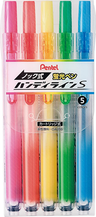 Pentel Highlighter Handy Line S 5 Color Set