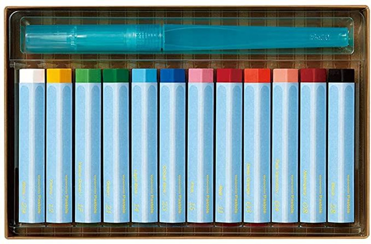 Pentel Vistage Watercolor Pastel 12 Color Set With Water Brush