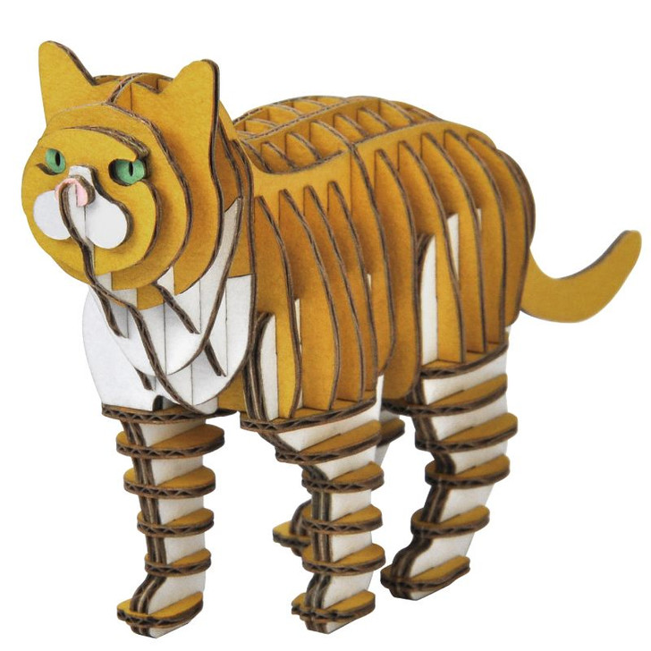 hacomo GRID Paper Craft Scottish Fold Yellow