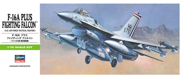 Hasegawa 1/72 F-16A Plus Fighting Falcon (U.S. Air Force Tactical Fighter) Plastic Model