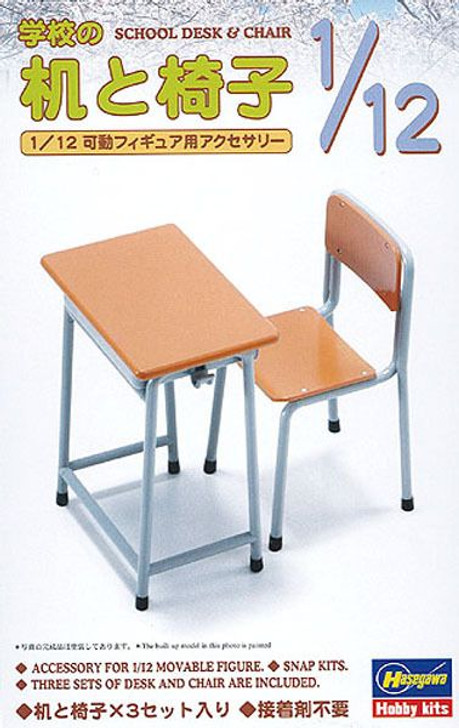 Hasegawa 1/12 School Desk & Chair Plastic Model