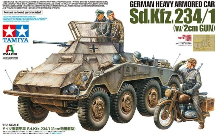 Tamiya 1/35 German Heavy Armored Car Sd.Kfz.234/1 (w/2cm Gun) Plastic Model