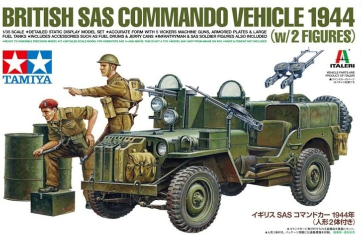 Tamiya 1/35 British SAS Commando Vehicle 1944 (w/2 Figures) Plastic Model