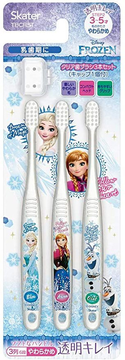 Skater Clear Soft Toothbrush Set (3 pcs) For Kindergarten Kids Frozen