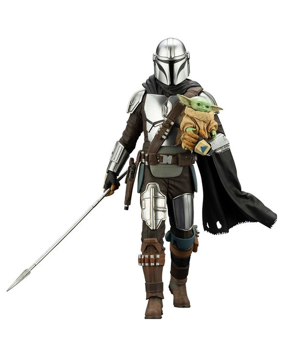 Kotobukiya ARTFX+ MANDALORIAN & GROGU with Beskar Staff 1/10 Figure (Star Wars: The Mandalorian)