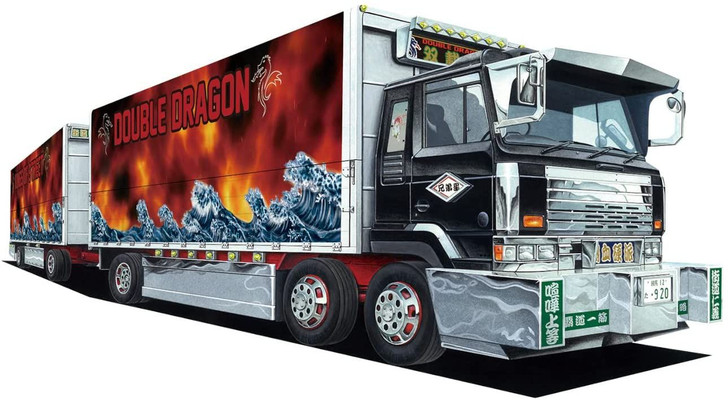 Aoshima 1/64 Decoration Truck Mini Deco NEXT No.12 Sousai-Ryu Full Trailer Plastic Model
