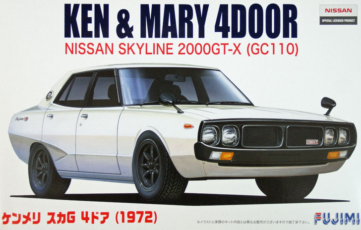 Fujimi ID-05 Nissan Skyline 2000 GT-X (GC110) Ken & Mary 4 door 1/24 scale kit (4968728038858)