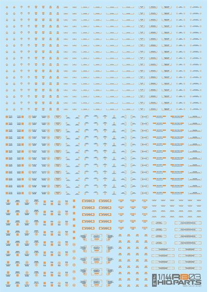 HiQparts 1/144 RB03 Caution Decals Gray & Orange RB03-144GAO