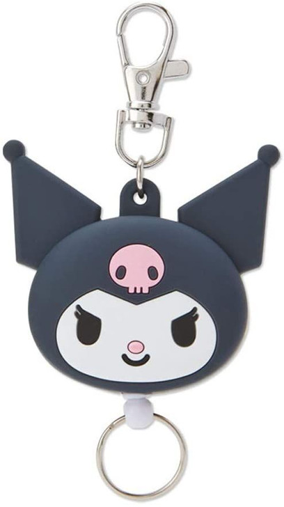 Sanrio Face Shaped Reel Keychain Kuromi