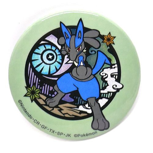 Pokemon Center Original Glitter Tin Badge Lucario