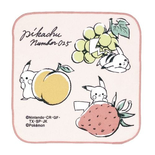 Pokemon Center Microfiber Handkerchief Pikachu Number 025 Fruit