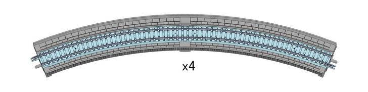 Tomix 1875 391mm Radius 45 Overhead Viaduct Track HC391-45-PC (F) (4 pieces) (N scale)
