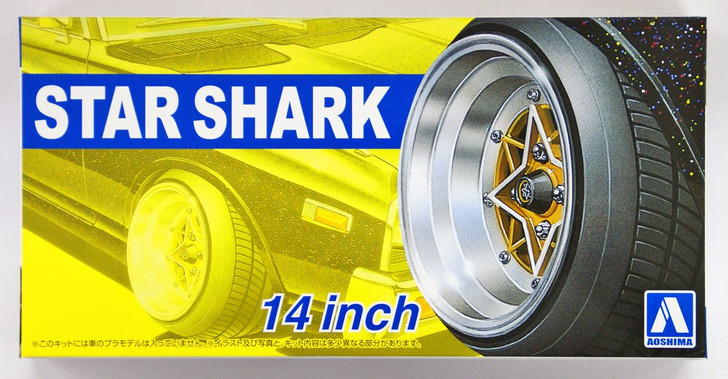 Aoshima Tuned Parts 1/24 Star Shark 14inch Tire & Wheel Set