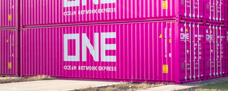 Kato 23-580A 40ft High Cube Container ONE (Magenta) (2 pcs) (N scale)