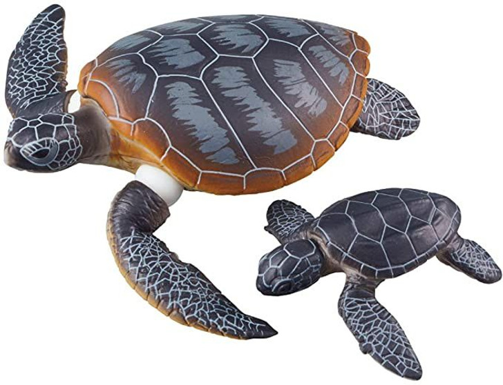 Takara Tomy Ania AS-20 Green Sea Turtle Parent And Child (Floating Version)