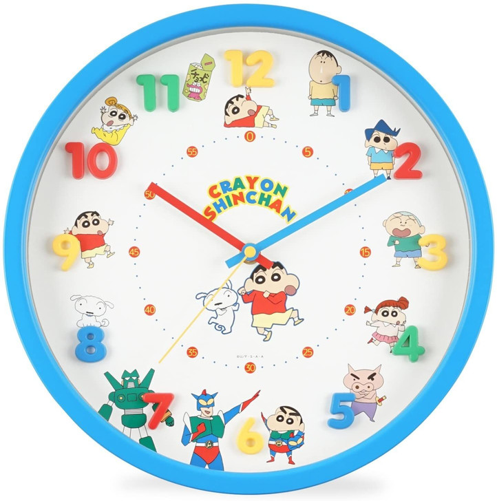T's Factory Crayon Shin-chan Wall Clock Blue