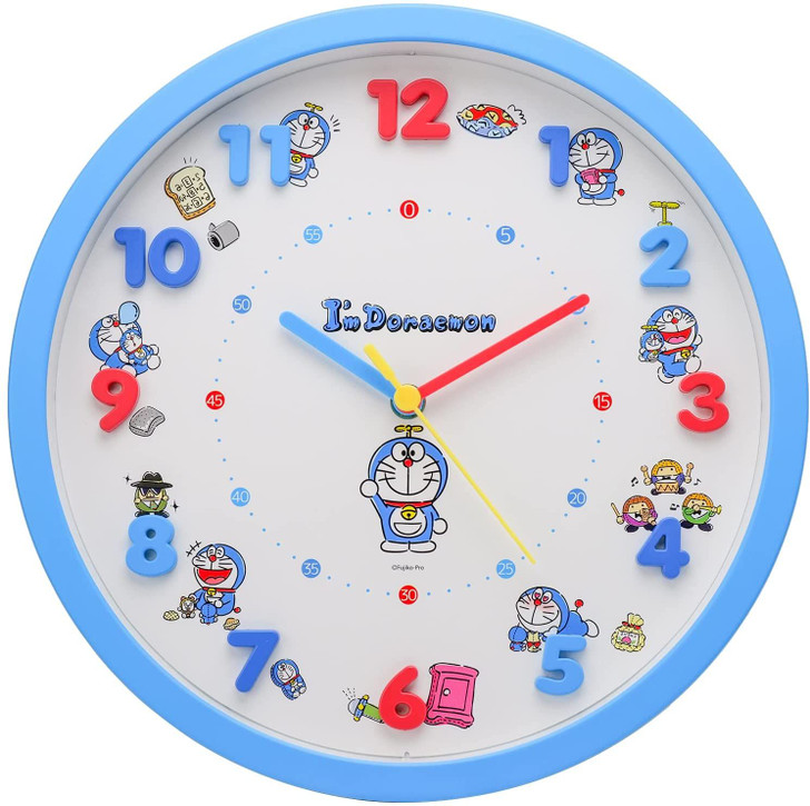 T's Factory Doraemon Icon Wall Clock Blue