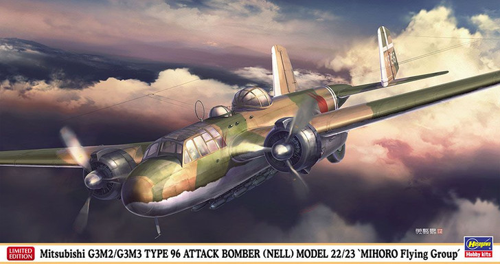 Hasegawa 1/72 Mitsubishi G3M2/G3M3 Type 96 Attack Bomber Model 22/23 'Bihoro Air Force' Plastic Model