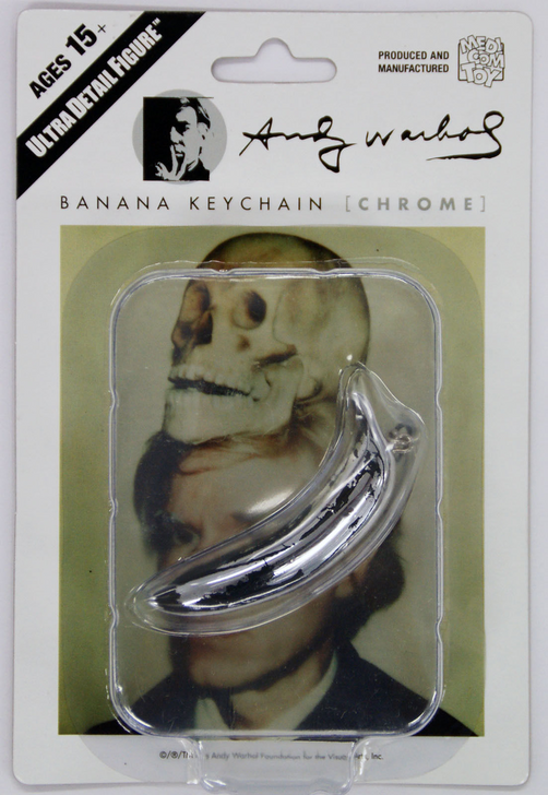 Medicom UDF-123 Ultra Detail Figure Andy Warhol BANANA KEYCHAIN Chrome (4530956151236)