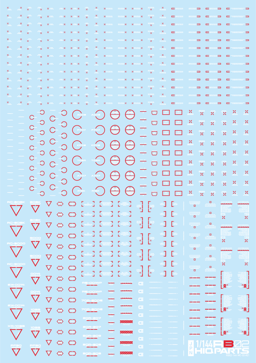 HiQparts 1/144 RB02 Caution Decals White & Red