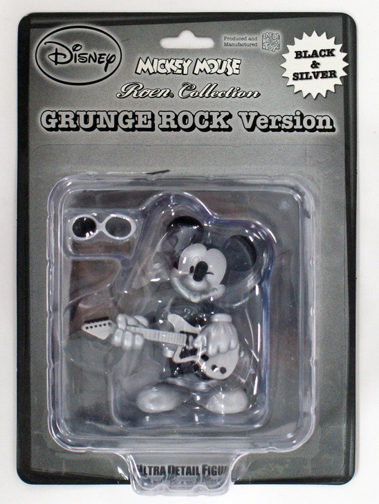 Medicom UDF-164 Disney Mickey Mouse  GRUNGE ROCK Version Black and Silver (4530956151649)
