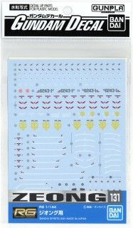 Bandai Gundam Decal No.131 for RG 1/144 Zeong