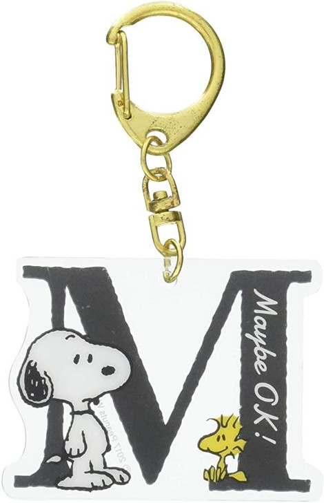 T's Factory Peanuts Snoopy Initial Keychain M