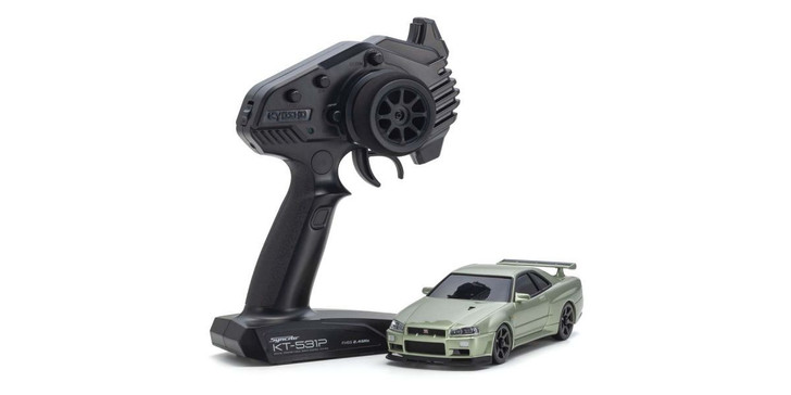 Kyosho RC Model Car Ready Set MINI-Z AWD Nissan Skyline GT-R R34 V.specEEEE¡Nur Millennium Jade 32624MJ