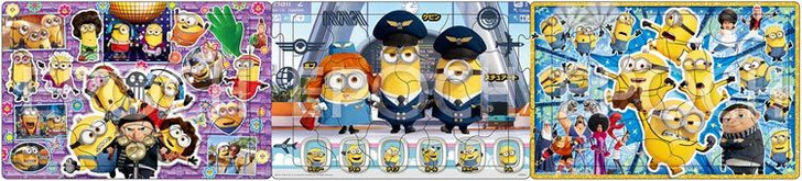 Apollo-sha Jigsaw Puzzle Minions Fever Panorama Puzzle (8+24+32 Pieces)