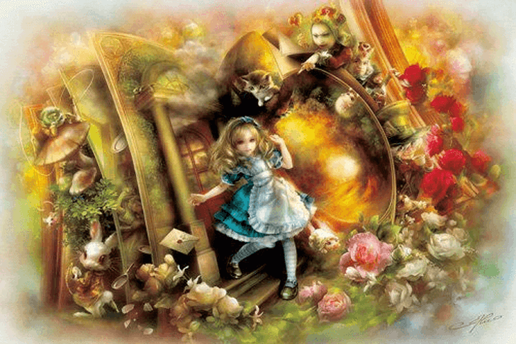 APPLEOne Jigsaw Puzzle 1000-678 Alice In Wonderland (1000 Pieces)