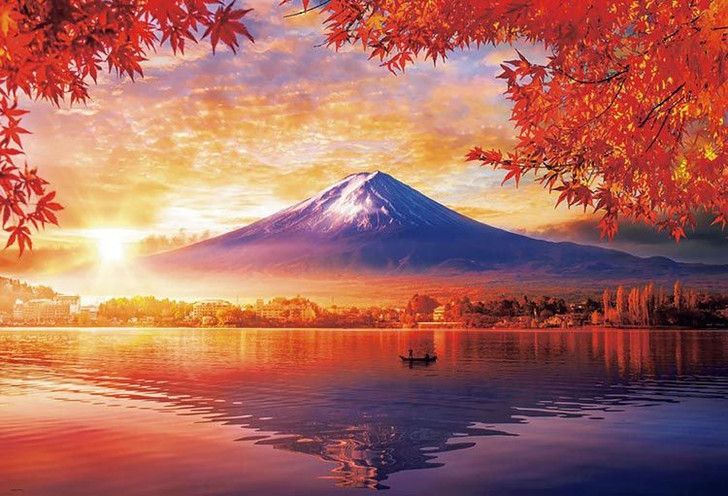 Beverly 33-215 Jigsaw Puzzle Mt.Fuji and the Lakeside in the Autumn Fog (300 Pieces)