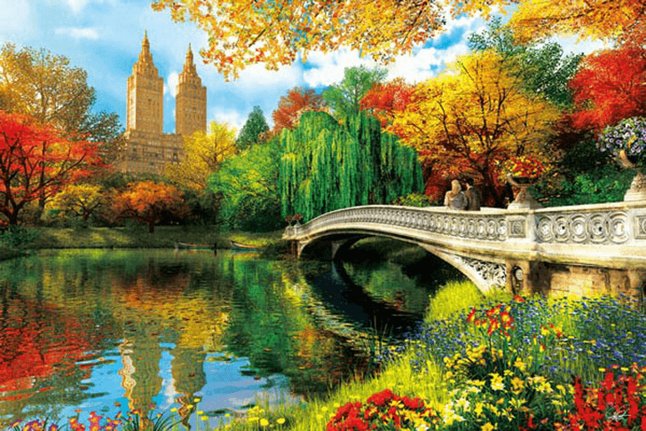 APPLEOne Jigsaw Puzzle 1000-787 Dominic Davison Beautiful Park (1000 Pieces)