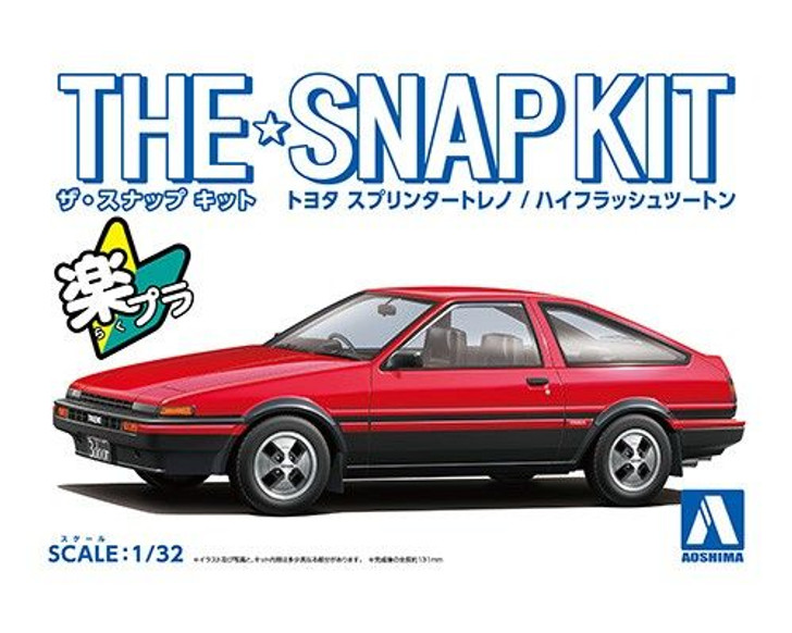 Aoshima The Snap Kit 1/32 Toyota Sprinter Trueno (High Flash Two Tone R/B)  Plastic Model