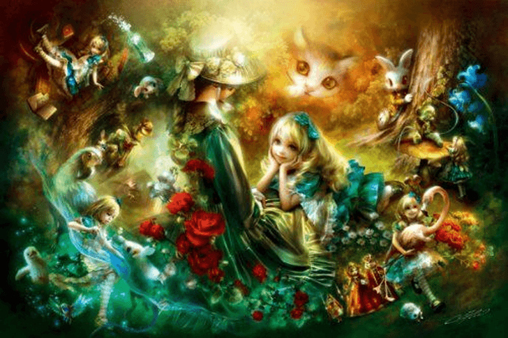 APPLEOne Jigsaw Puzzle 108-080 Alice In Wonderland (108 Pieces)